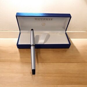 Waterman Brushed Chrome Ballpoint Pen & Box